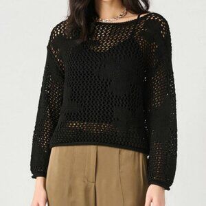 Dex Long Sleeve Crochet Sweater